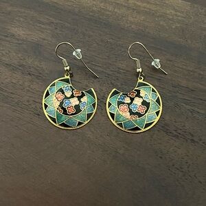 Vintage Cloisonné Earrings.